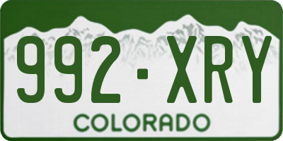 CO license plate 992XRY