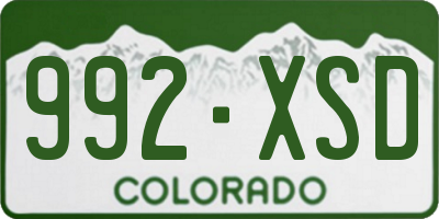 CO license plate 992XSD