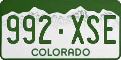 CO license plate 992XSE