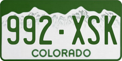 CO license plate 992XSK