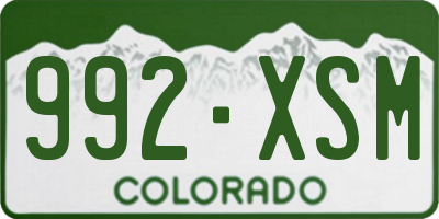 CO license plate 992XSM