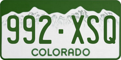 CO license plate 992XSQ