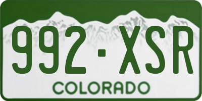 CO license plate 992XSR