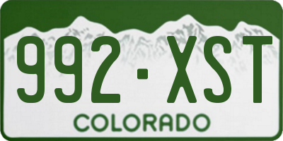 CO license plate 992XST