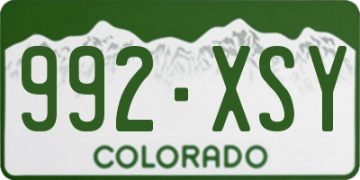 CO license plate 992XSY