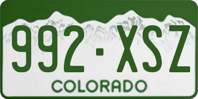 CO license plate 992XSZ