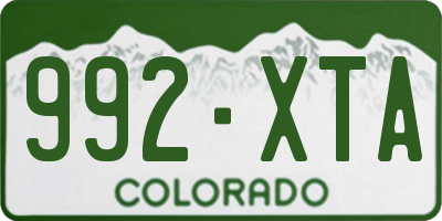 CO license plate 992XTA