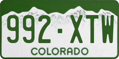 CO license plate 992XTW