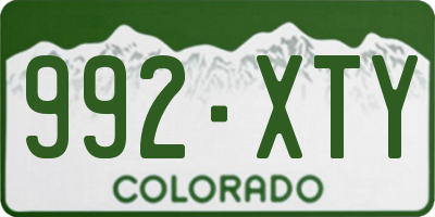 CO license plate 992XTY