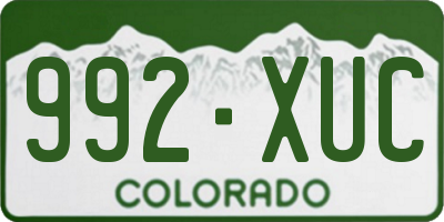 CO license plate 992XUC