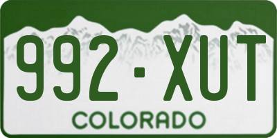 CO license plate 992XUT
