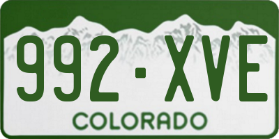 CO license plate 992XVE
