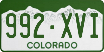 CO license plate 992XVI