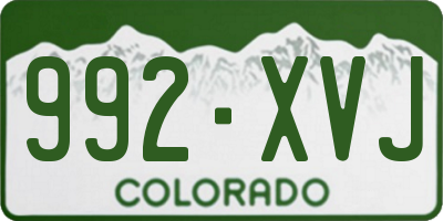 CO license plate 992XVJ