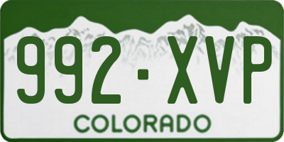 CO license plate 992XVP