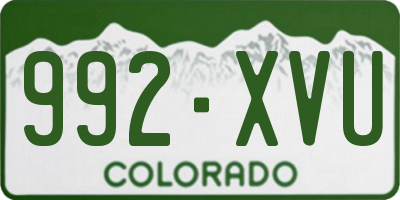 CO license plate 992XVU