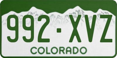 CO license plate 992XVZ