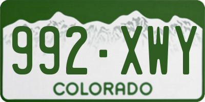 CO license plate 992XWY