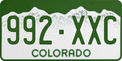 CO license plate 992XXC