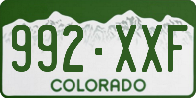 CO license plate 992XXF