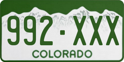 CO license plate 992XXX