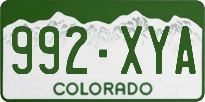 CO license plate 992XYA