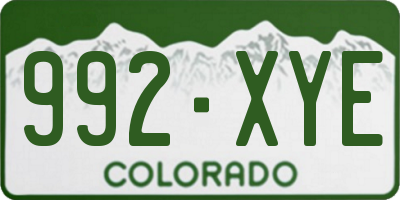 CO license plate 992XYE