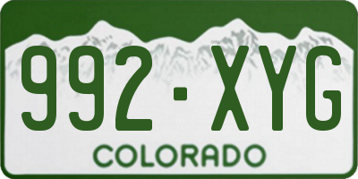 CO license plate 992XYG
