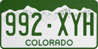 CO license plate 992XYH