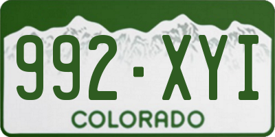 CO license plate 992XYI