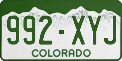 CO license plate 992XYJ