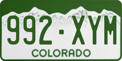 CO license plate 992XYM