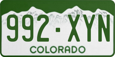 CO license plate 992XYN