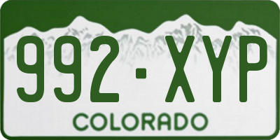 CO license plate 992XYP