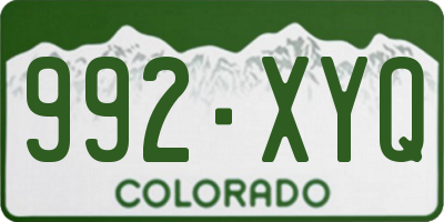 CO license plate 992XYQ