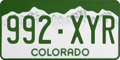 CO license plate 992XYR