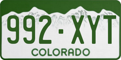 CO license plate 992XYT