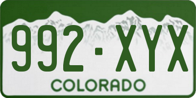 CO license plate 992XYX