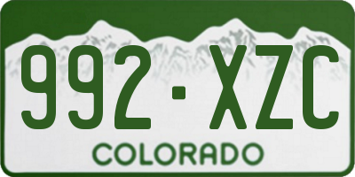 CO license plate 992XZC