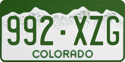 CO license plate 992XZG