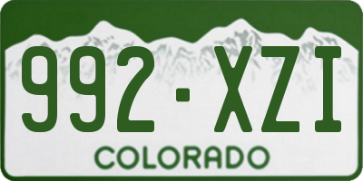 CO license plate 992XZI