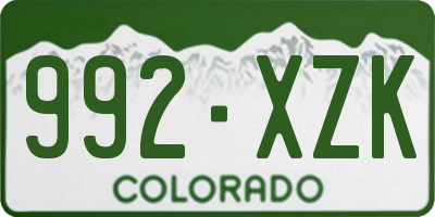 CO license plate 992XZK