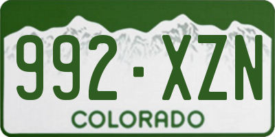 CO license plate 992XZN