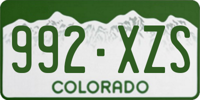 CO license plate 992XZS