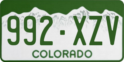 CO license plate 992XZV