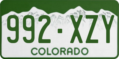 CO license plate 992XZY