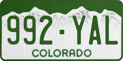 CO license plate 992YAL