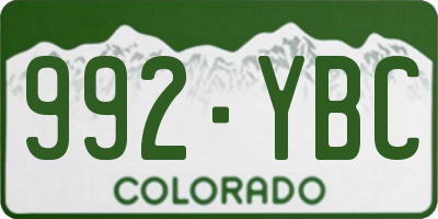 CO license plate 992YBC