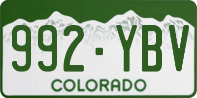 CO license plate 992YBV