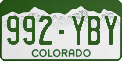 CO license plate 992YBY